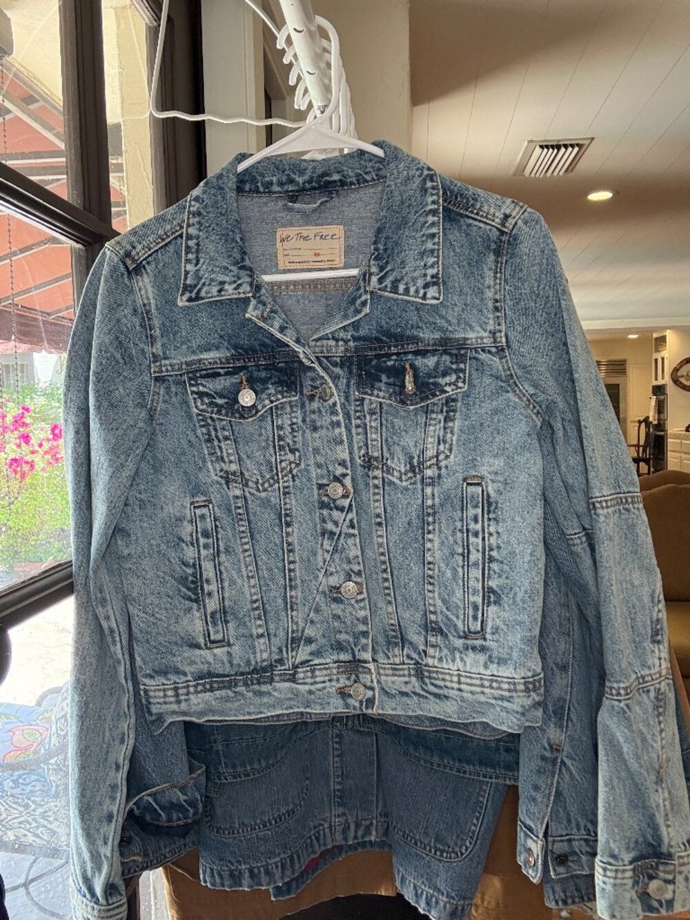 We The Free Free People Acid Wash Denim Jacket XS